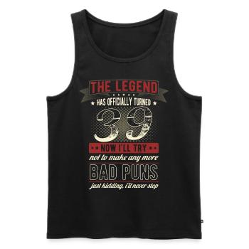 The legend officially 39 years 39th birthday - Men's Premium Organic Tank Top - black - Front - Michal (187cm)