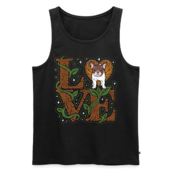 Amour bouledogue français - Débardeur bio Premium Homme - noir - Devant - Michal (187cm)