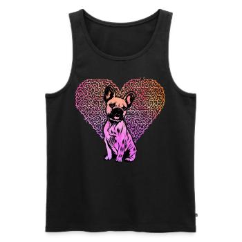 Bouledogue français - Débardeur bio Premium Homme - noir - Devant - Michal (187cm)