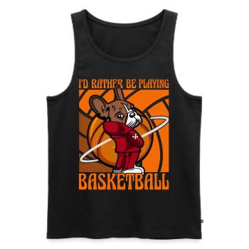 Je préfère jouer au basketball French Bulldog - Débardeur bio Premium Homme - noir - Devant - Michal (187cm)