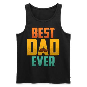 Meilleur papa de tous les temps - Débardeur bio Premium Homme - noir - Devant - Michal (187cm)