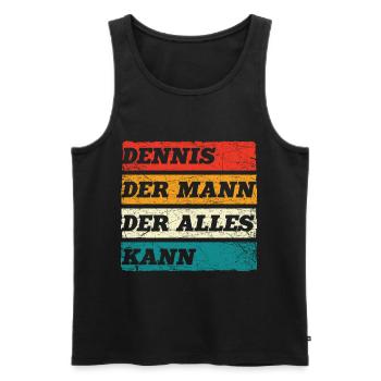 Dennis Der Mann Der Alles Kann Vorname Dennis - Männer Premium Bio Tank Top - Schwarz - Vorne - AI Model Male 178 light (178cm)