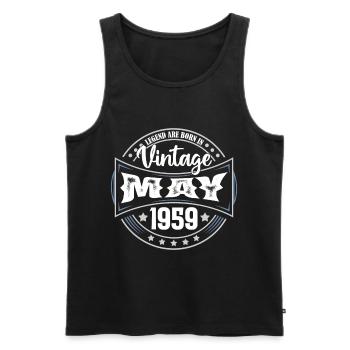 Mai 1959. Geburtstagsgeschenk Mai 1959. Mai - Männer Premium Bio Tank Top - Schwarz - Vorne - Michal (187cm)