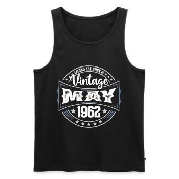 Mai 1962. Geburtstagsgeschenk Mai 1962. Mai - Männer Premium Bio Tank Top - Schwarz - Vorne - AI Model Male 178 light (178cm)