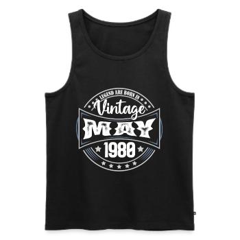Mai 1980. Geburtstagsgeschenk Mai 1980. Mai - Männer Premium Bio Tank Top - Schwarz - Vorne - Michal (187cm)