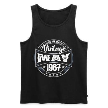Mai 1967. Geburtstagsgeschenk Mai 1967. Mai - Männer Premium Bio Tank Top - Schwarz - Vorne - AI Model Male 178 light (178cm)