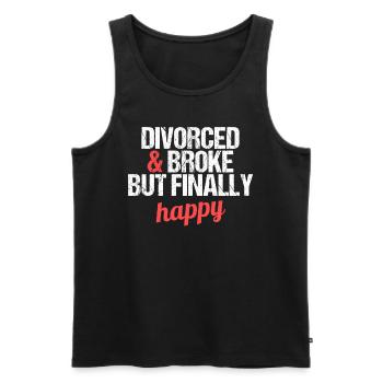 Divorcé et fauché mais finalement heureux divorce - Débardeur bio Premium Homme - noir - Devant - Michal (187cm)