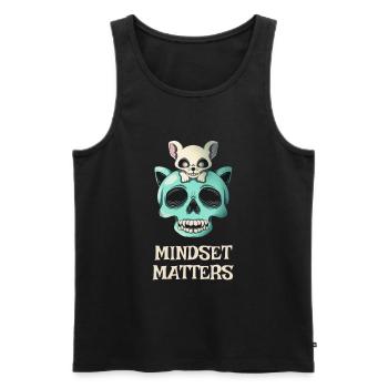 L’état d’ compte Chat Souris Motivation Entrepreneur - Débardeur bio Premium Homme - noir - Devant - Michal (187cm)