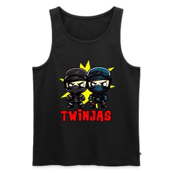 Twinjas Ninja Twins Funny siblings Boys - Men's Premium Organic Tank Top - black - Front - Michal (187cm)