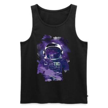 Milky Way Astronaut Astronomy Galaxy Stars - Men's Premium Organic Tank Top - black - Front - Michal (187cm)