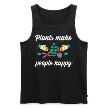Les plantes rendent les gens heureux - Plats Botany - Débardeur bio Premium Homme - noir - Devant - Michal (187cm)