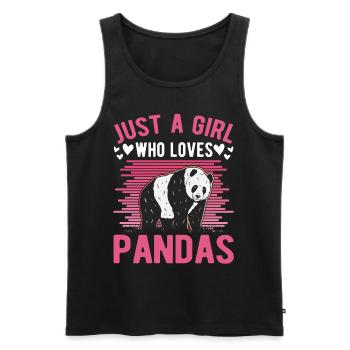 Juste une fille qui aime les pandas Mädchen - Débardeur bio Premium Homme - noir - Devant - Michal (187cm)