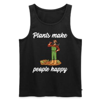 Plants make people happy - Plats Botany - Men's Premium Organic Tank Top - black - Front - Michal (187cm)