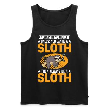 Sois toujours toi-même Sloth Faultier - Débardeur bio Premium Homme - noir - Devant - Michal (187cm)