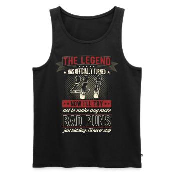 La légende officiellement 41 ans 41e anniversaire - Débardeur bio Premium Homme - noir - Devant - Michal (187cm)