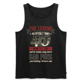 La légende officiellement 40 ans 40e anniversaire - Débardeur bio Premium Homme - noir - Devant - Michal (187cm)