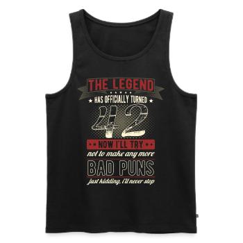 The legend officially 42 years 42nd birthday - Men's Premium Organic Tank Top - black - Front - AI Model Male 178 light (178cm)