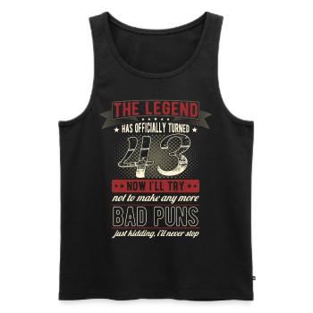 The legend officially 43 years 43rd birthday - Men's Premium Organic Tank Top - black - Front - Michal (187cm)