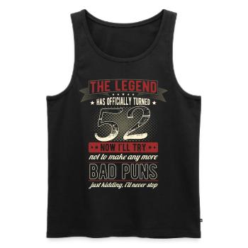 Die Legende Offiziell 52 Jahre 52. Geburtstag - Männer Premium Bio Tank Top - Schwarz - Vorne - Michal (187cm)