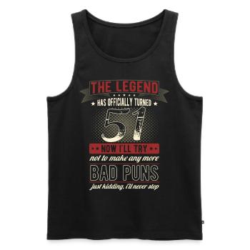 The legend officially 51 years 51st birthday - Men's Premium Organic Tank Top - black - Front - Michal (187cm)