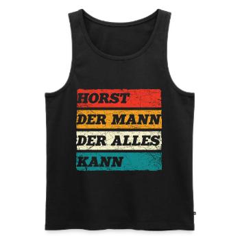 Horst Der Mann Der Alles Kann Vorname Horst - Männer Premium Bio Tank Top - Schwarz - Vorne - Michal (187cm)