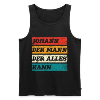 Johann Der Mann Der Alles Kann Vorname Johann - Männer Premium Bio Tank Top - Schwarz - Vorne - AI Model Male 178 light (178cm)