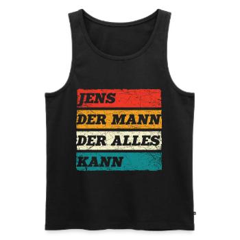 Jens Der Mann Der Alles Kann Vorname Jens - Männer Premium Bio Tank Top - Schwarz - Vorne - Michal (187cm)