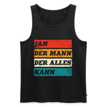 Jan Der Mann Der Alles Kann Vorname Jan - Männer Premium Bio Tank Top - Schwarz - Vorne - Michal (187cm)