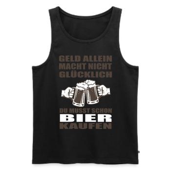 Bier - Männer Premium Bio Tank Top - Schwarz - Vorne - Michal (187cm)