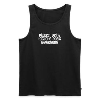 Pilates - Pilates: Deine tägliche Dosis Bewegung - Männer Premium Bio Tank Top - Schwarz - Vorne - Michal (187cm)