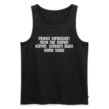 Pilates - Pilates verbessert nicht nur deinen - Männer Premium Bio Tank Top - Schwarz - Vorne - Michal (187cm)