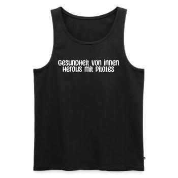 Pilates - Gesundheit von innen heraus mit Pilates - Männer Premium Bio Tank Top - Schwarz - Vorne - Michal (187cm)