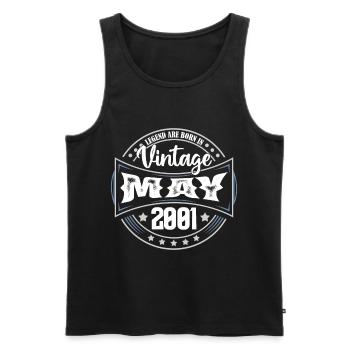 Mai 2001. Geburtstagsgeschenk Mai 2001. Mai - Männer Premium Bio Tank Top - Schwarz - Vorne - Michal (187cm)