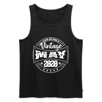 Mai 2020. Geburtstagsgeschenk Mai 2020. Mai - Männer Premium Bio Tank Top - Schwarz - Vorne - Michal (187cm)