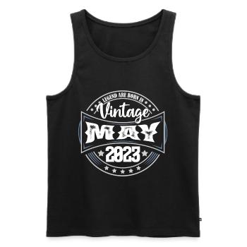 Mai 2023. Geburtstagsgeschenk Mai 2023. Mai - Männer Premium Bio Tank Top - Schwarz - Vorne - Michal (187cm)