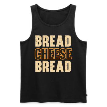 Pain Fromage Pain Gourmand Cheesy Grilled cheese - Débardeur bio Premium Homme - noir - Devant - AI Model Male 178 light (178cm)