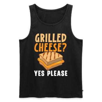 Grilled cheese? Yes please Foodie Grilled cheese - Men's Premium Organic Tank Top - black - Front - AI Model Male 178 light (178cm)