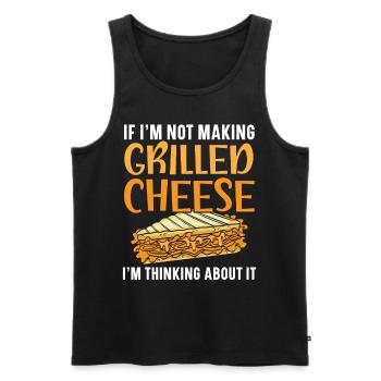 When I'm not making grilled cheese, - Men's Premium Organic Tank Top - black - Front - AI Model Male 178 light (178cm)