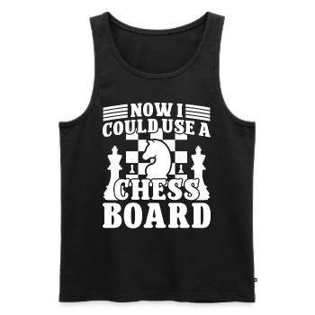 Now i could use a Chess Board - Men's Premium Organic Tank Top - black - Front - AI Model Male 178 light (178cm)