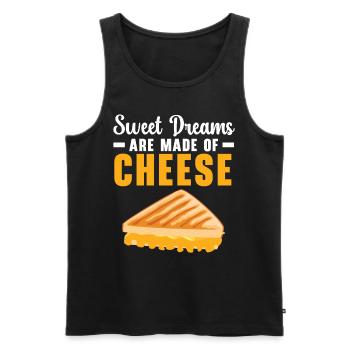 Sweet dreams are made of cheese Grilled cheese - Men's Premium Organic Tank Top - black - Front - AI Model Male 178 light (178cm)