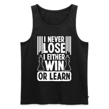 I never lose i either Win or Learn - Men's Premium Organic Tank Top - black - Front - Michal (187cm)