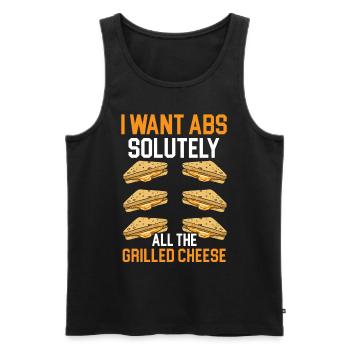 I really want all the grilled cheese cheese - Men's Premium Organic Tank Top - black - Front - AI Model Male 178 light (178cm)