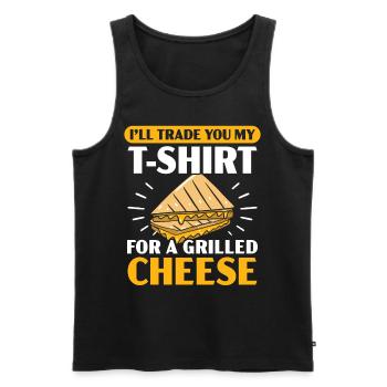 I exchange my T-shirt for a grilled cheese - Men's Premium Organic Tank Top - black - Front - AI Model Male 178 light (178cm)