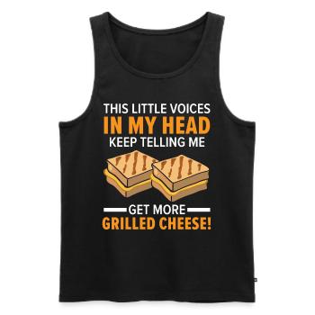 Voices in my head telling me that I am - Men's Premium Organic Tank Top - black - Front - AI Model Male 178 light (178cm)