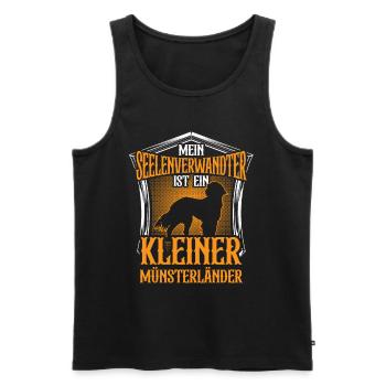 Kleiner Münsterländer ist mein Seelenverwandter - Männer Premium Bio Tank Top - Schwarz - Vorne - AI Model Male 178 light (178cm)