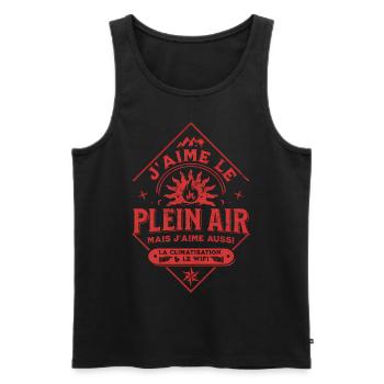 J'aime le plein air! - Débardeur bio Premium Homme - noir - Devant - AI Model Male 178 light (178cm)