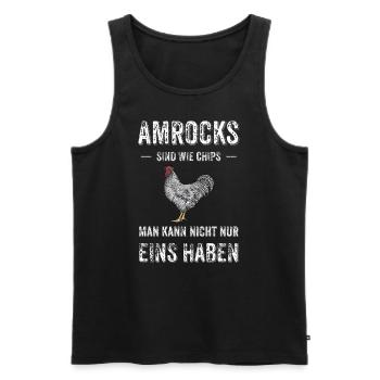 Amrock Huhn I Chicken Geflügel Motiv für - Männer Premium Bio Tank Top - Schwarz - Vorne - AI Model Male 178 light (178cm)