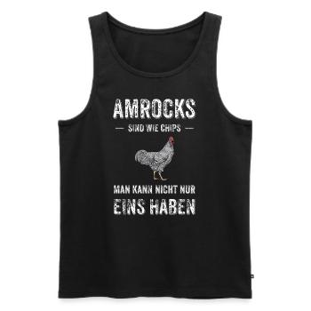 Amrock Huhn I Chicken Geflügel Motiv für - Männer Premium Bio Tank Top - Schwarz - Vorne - AI Model Male 178 light (178cm)