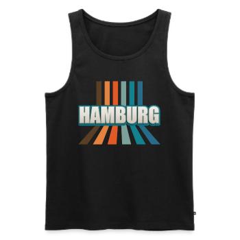 Hamburgerin Hamburger Hamburg - Männer Premium Bio Tank Top - Schwarz - Vorne - AI Model Male 178 light (178cm)