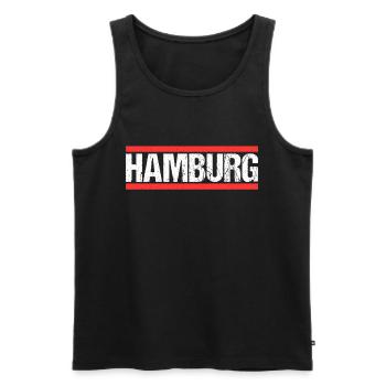 Hamburgerin Hamburger Hamburg - Männer Premium Bio Tank Top - Schwarz - Vorne - AI Model Male 178 light (178cm)